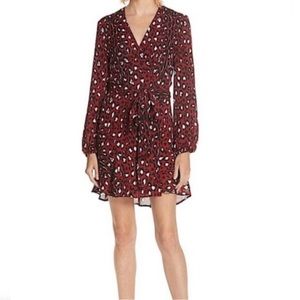 A.L.C Michaela Silk Wrap Dress In Red Leopard 🐆 in Size 4